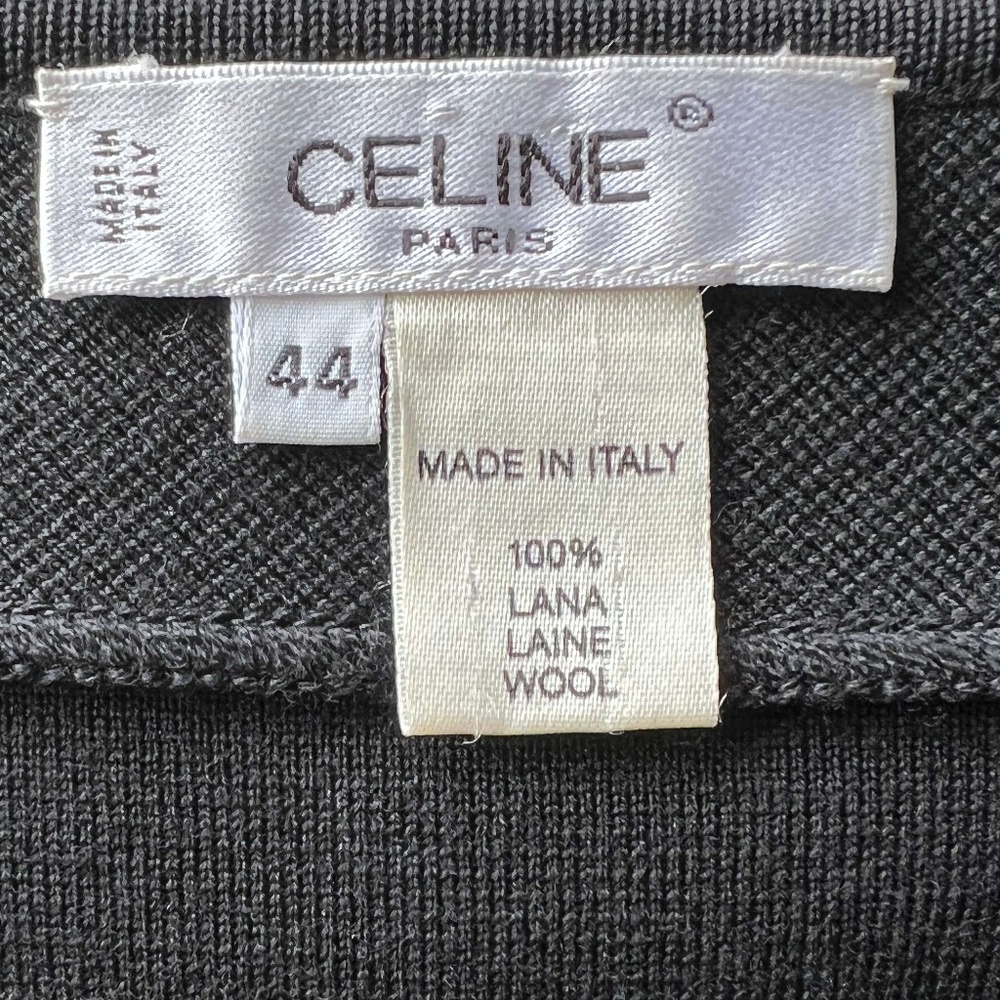 CELINE Paris Black Wool Knit Skirt